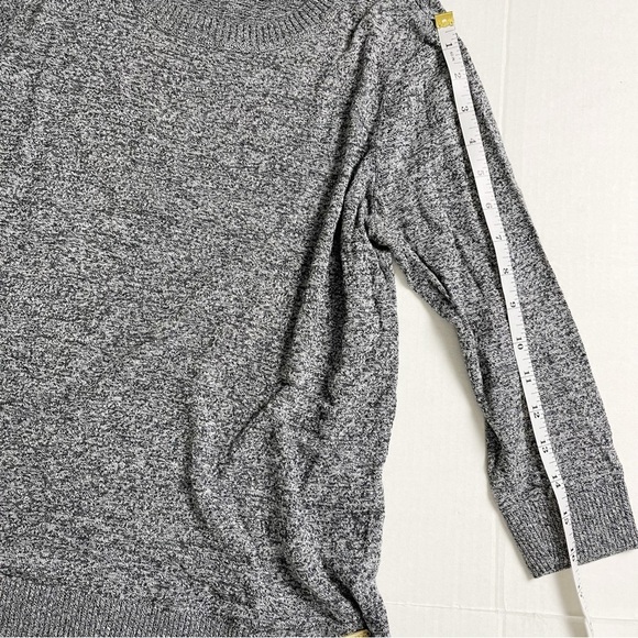 CALVIN KLEIN Heather Gray Tunic Sweater Top with Faux Blouse 3/4 Sleeve - Picture 9 of 10